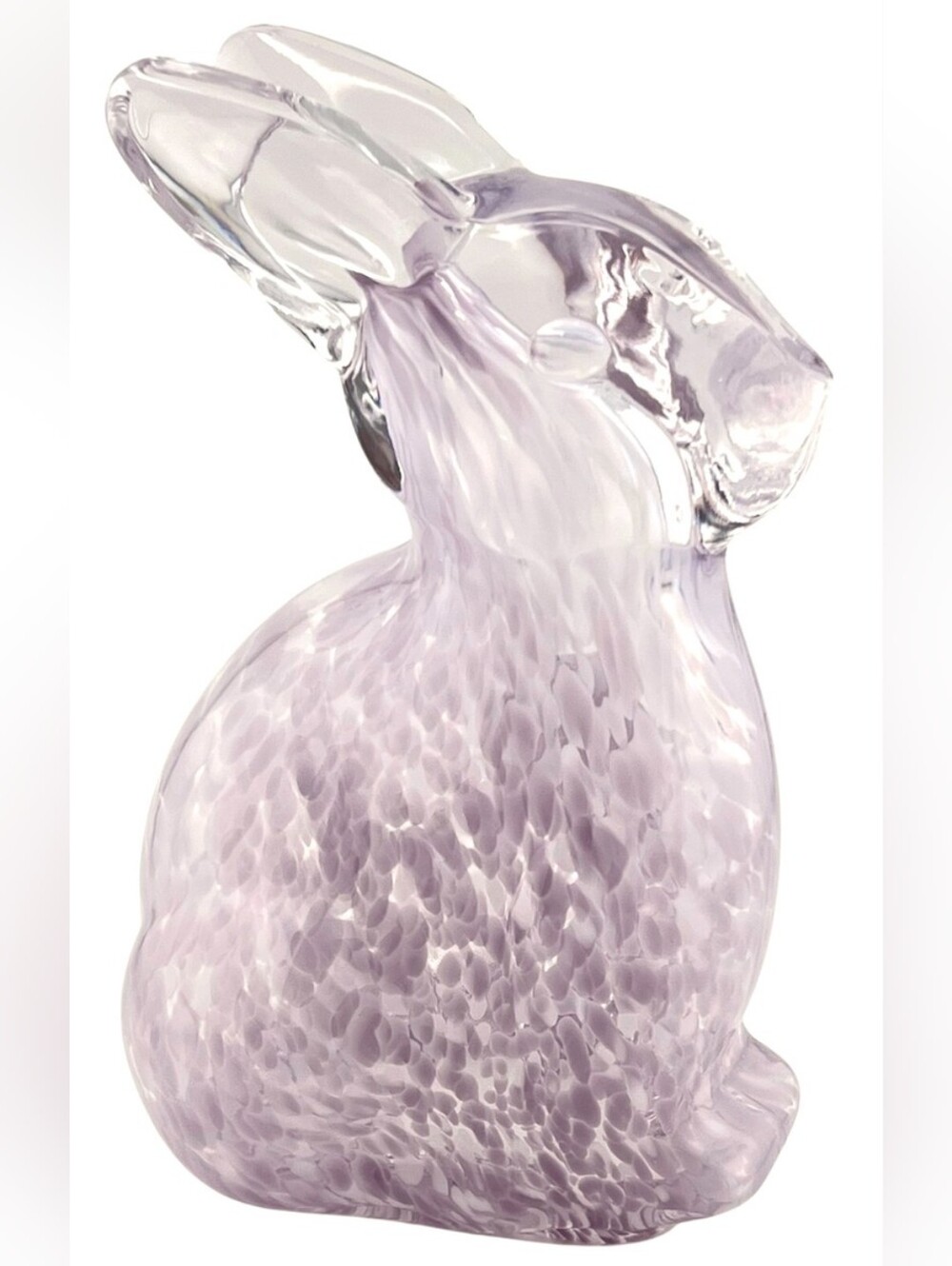 Confetti Pink Glass Bunny Figurine